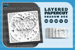 White Heart XOXO Valentine Papercut SVG Bundle - CraftNest - Digital Crafting and Art