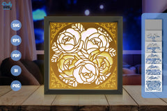 White Roses Papercut SVG Bundle - CraftNest - Digital Crafting and Art
