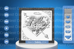 White Valentine Cupid Papercut SVG Bundle - CraftNest - Digital Crafting and Art