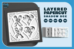 White Valentine XOXO Papercut SVG Bundle - CraftNest - Digital Crafting and Art