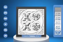 White XOXO Valentine Heart Papercut SVG Bundle - CraftNest - Digital Crafting and Art