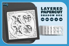 White XOXO Valentine Heart Papercut SVG Bundle - CraftNest - Digital Crafting and Art