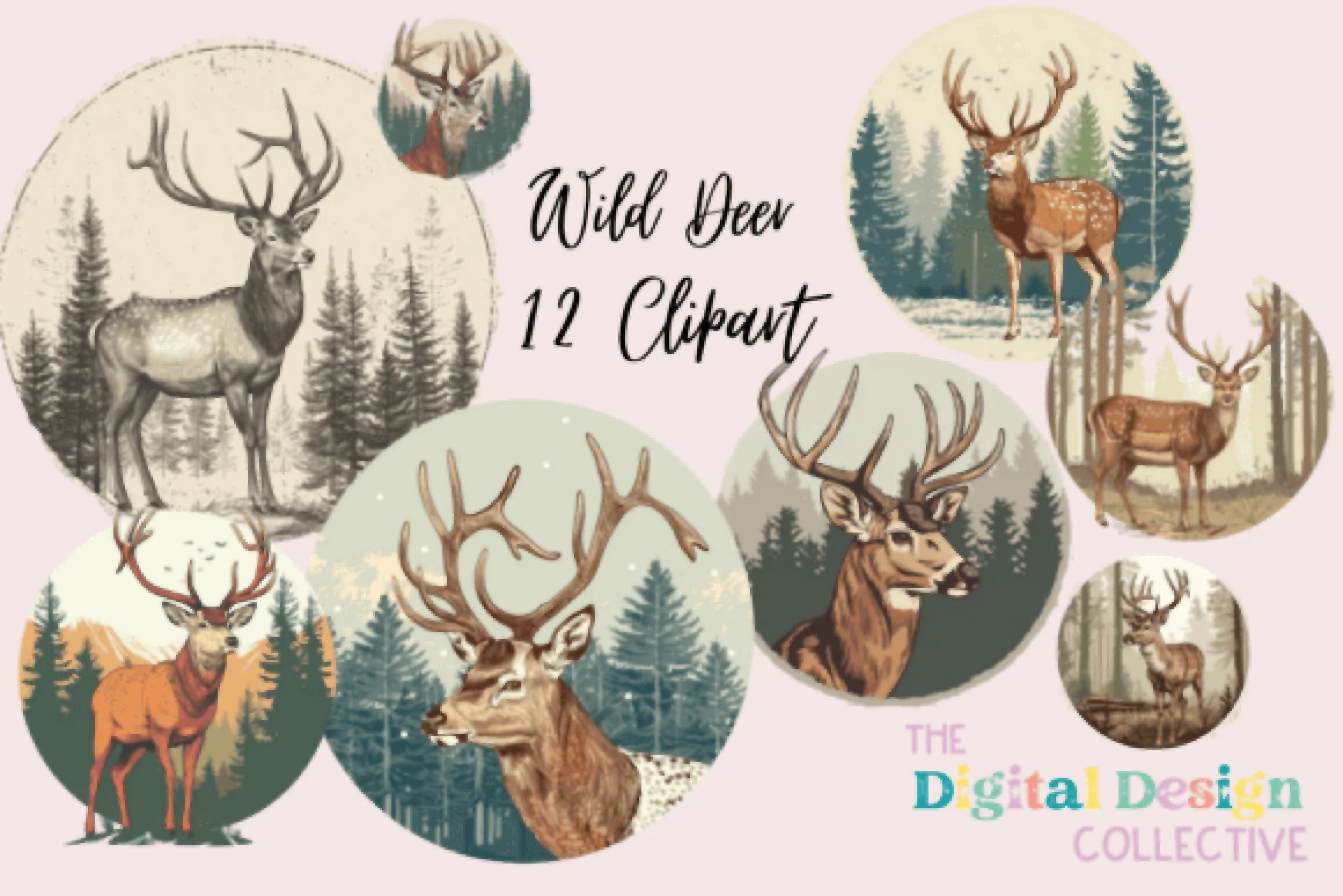 Elegant Deer Clipart Bundle - CraftNest - Digital Crafting and Art
