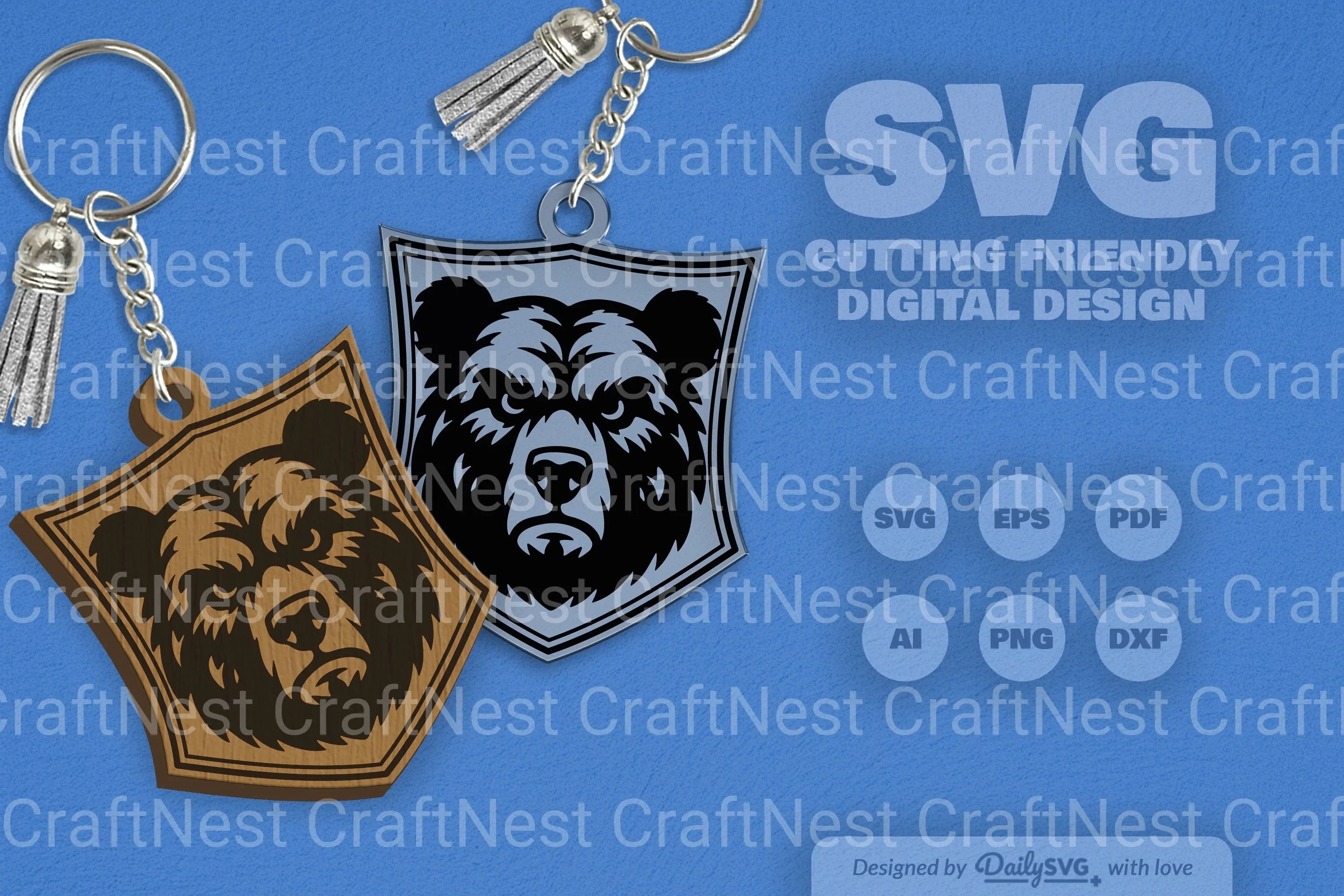Wild Animal Keychain SVG Bundle SVGs