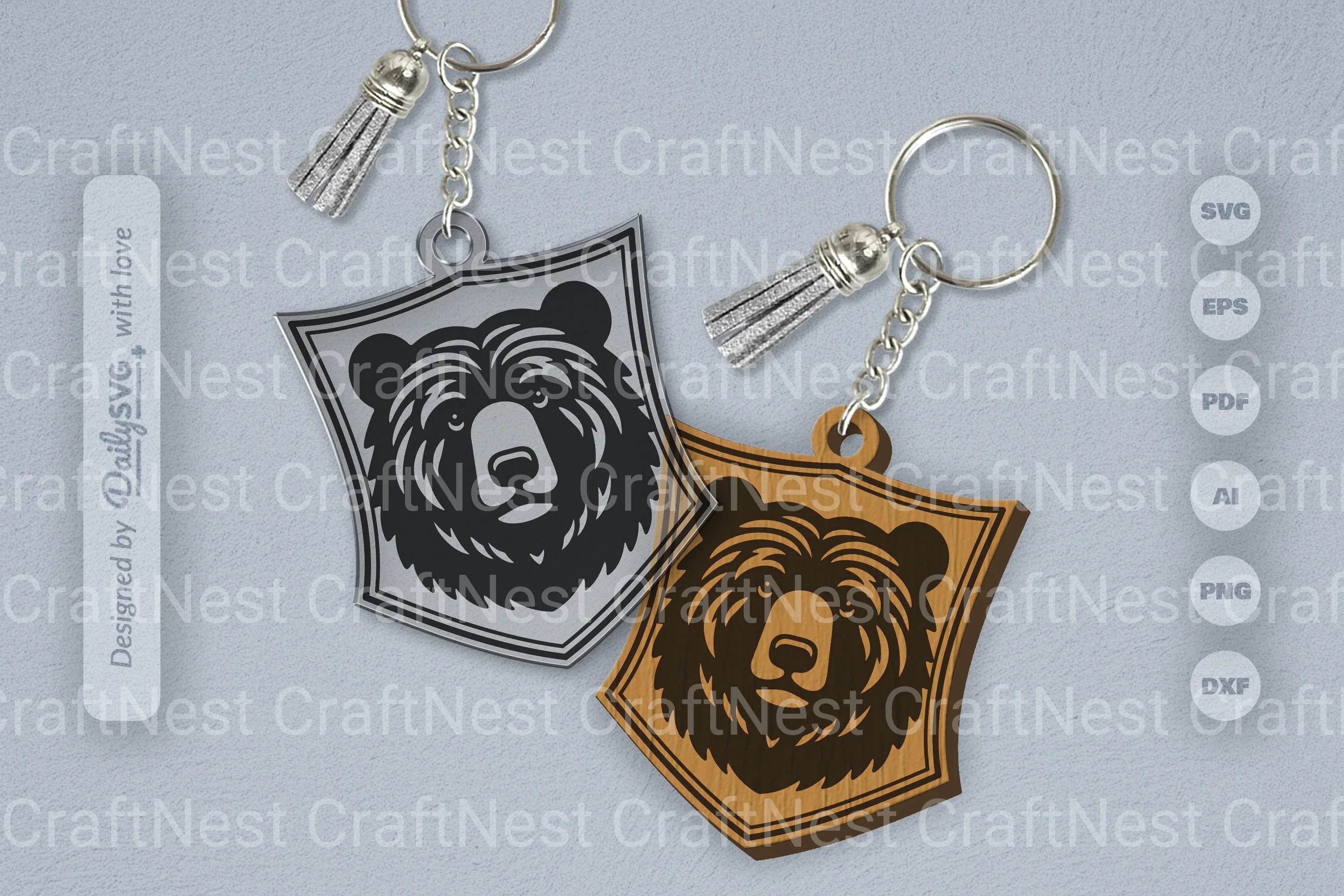 Wild Animal Keychain SVG Bundle
