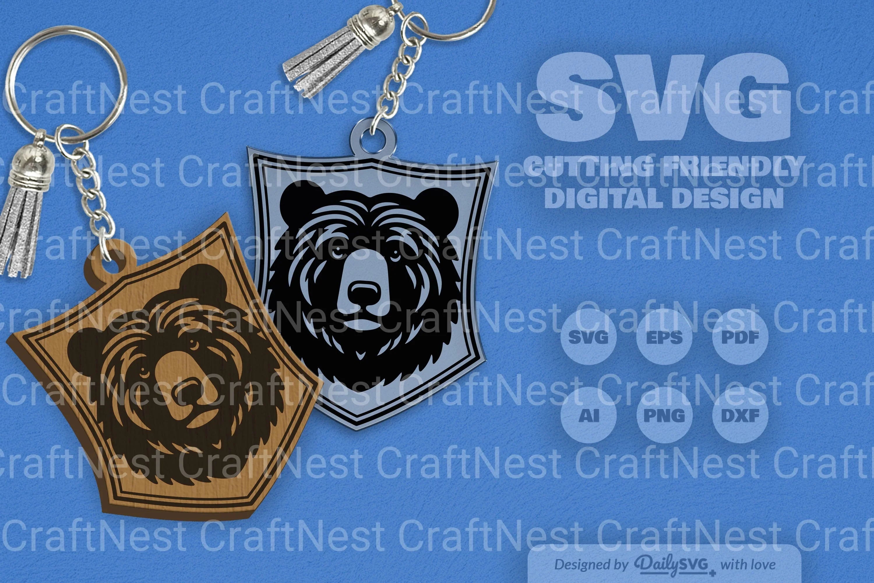 Wild Animal Keychain SVG Bundle