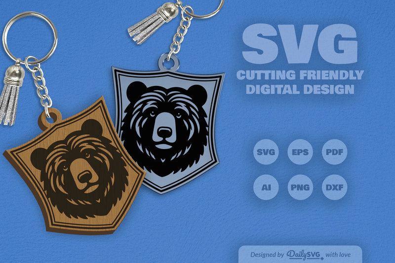 Wild Animal Keychain Laser Cut Clipart Daily SVG Bundles - CraftNest - Digital Crafting and Art