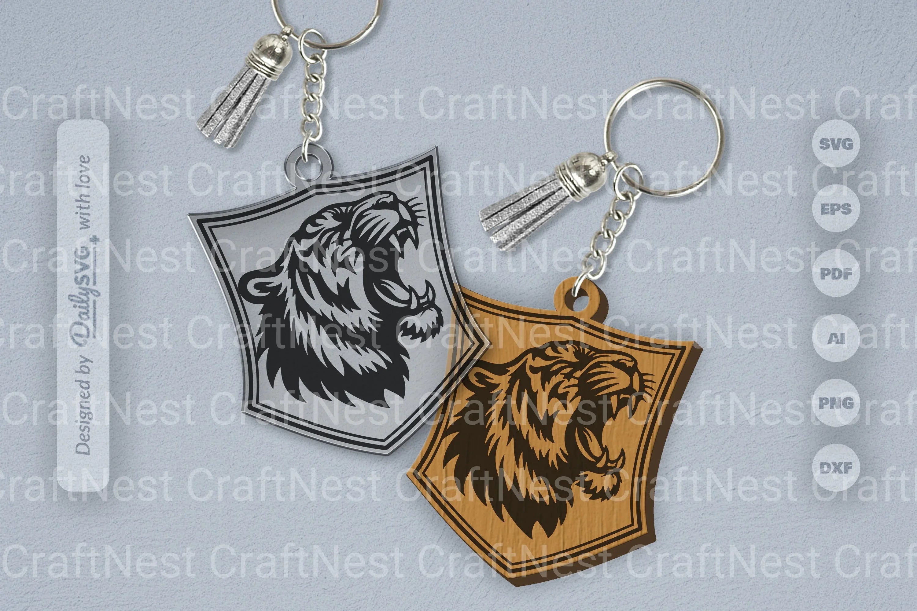 Wild Animal Keychain SVG Bundle