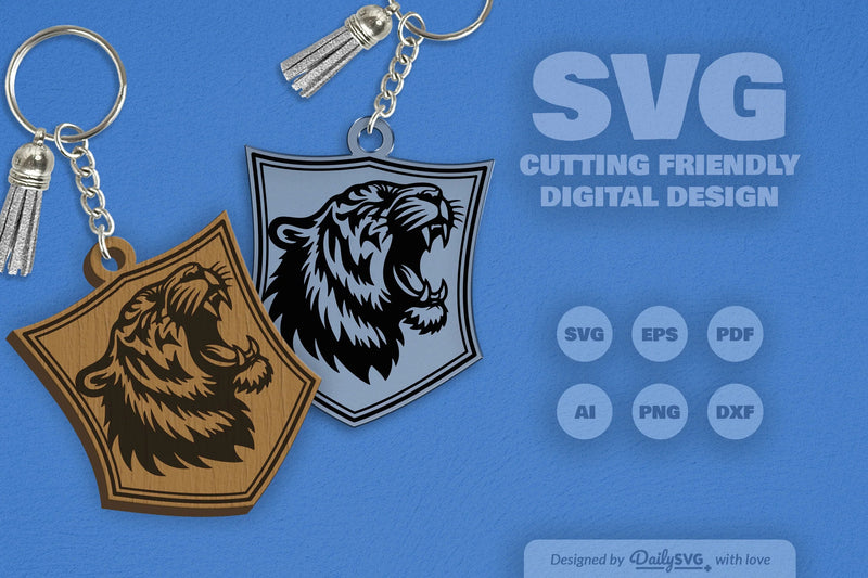 Wild Animal Keychain Laser Cut Clipart Daily SVG Bundles - CraftNest - Digital Crafting and Art