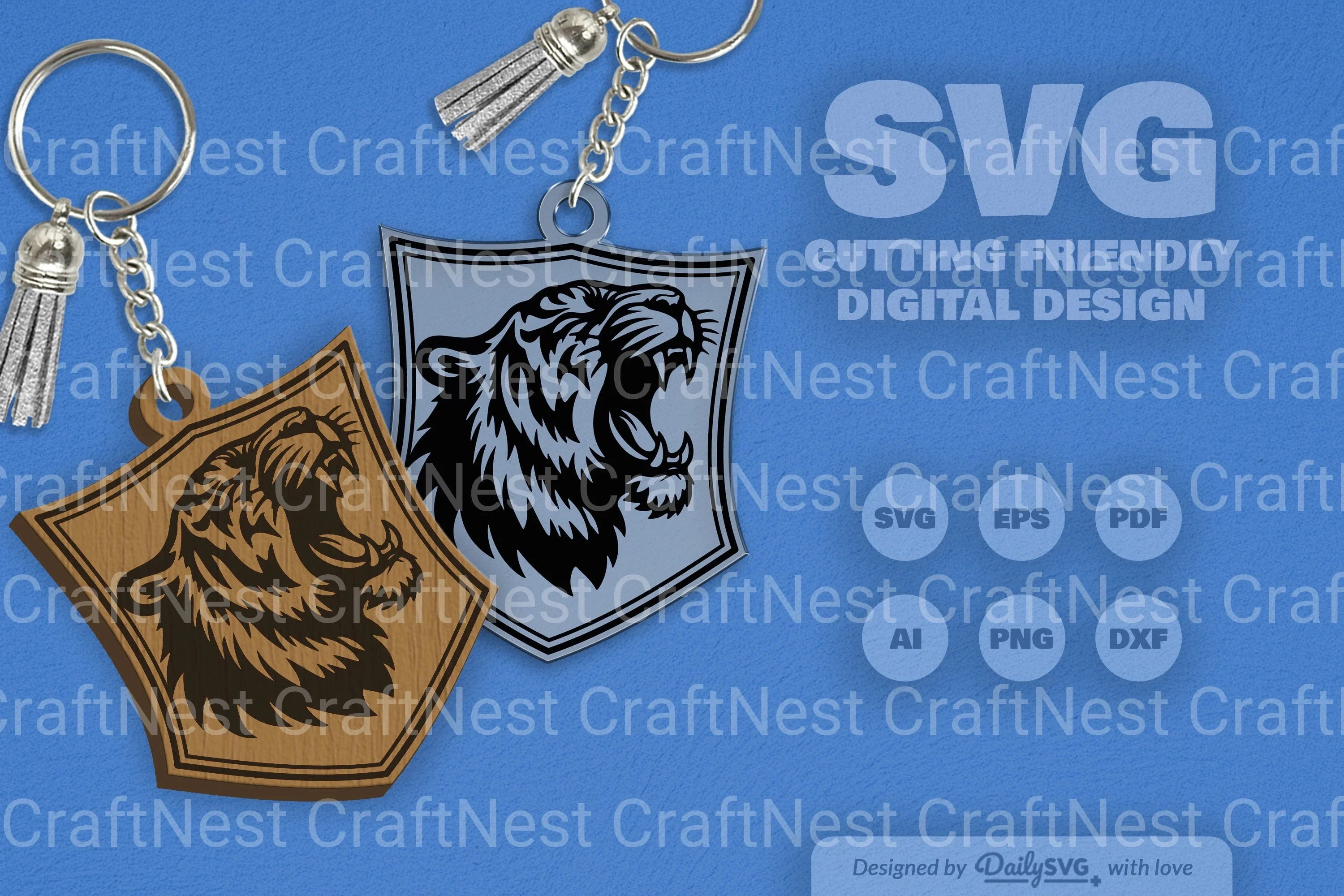 Wild Animal Keychain SVG Bundle