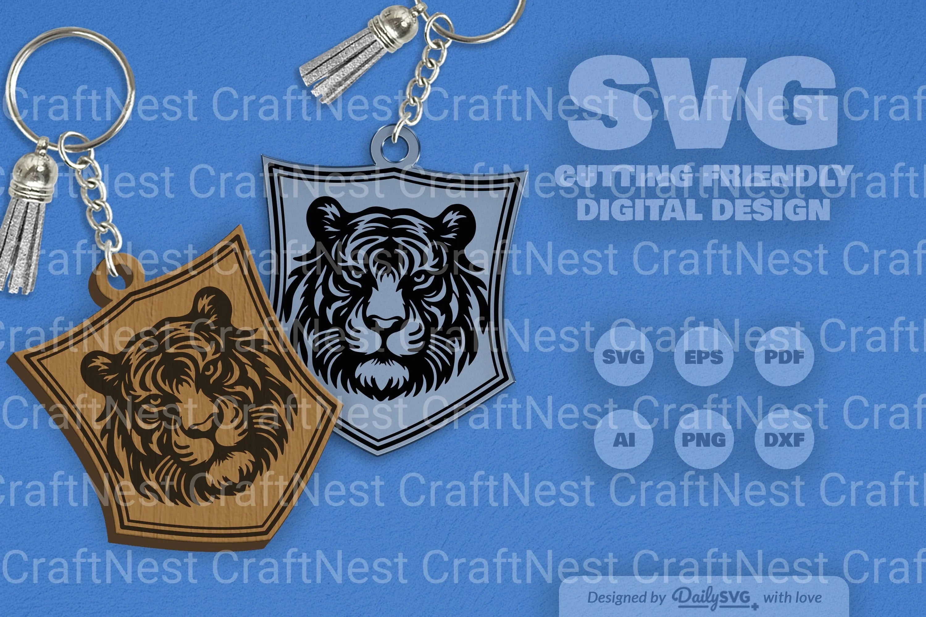 Wild Animal Keychain SVG Bundle SVGs