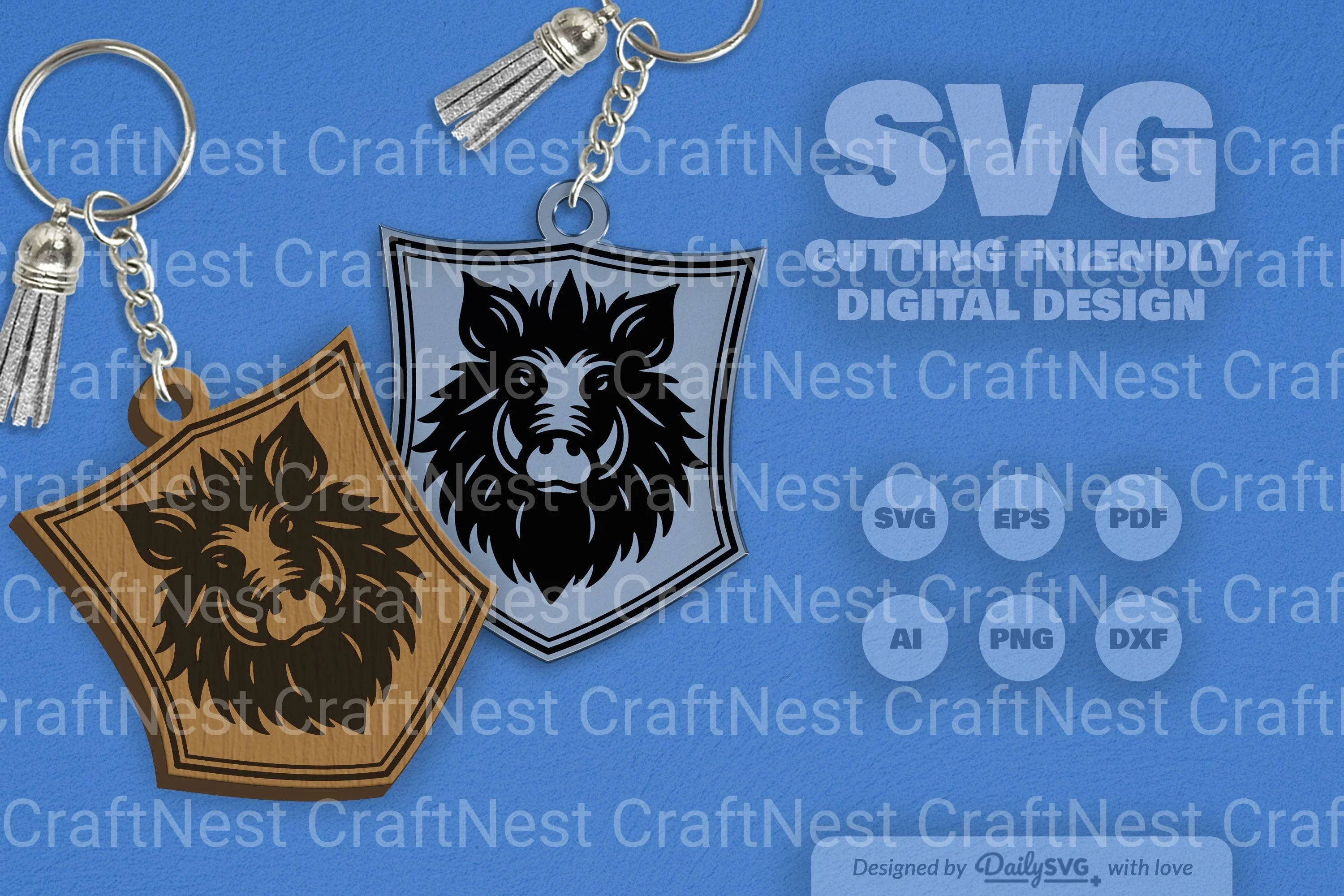 Wild Animal Keychain SVG Bundle