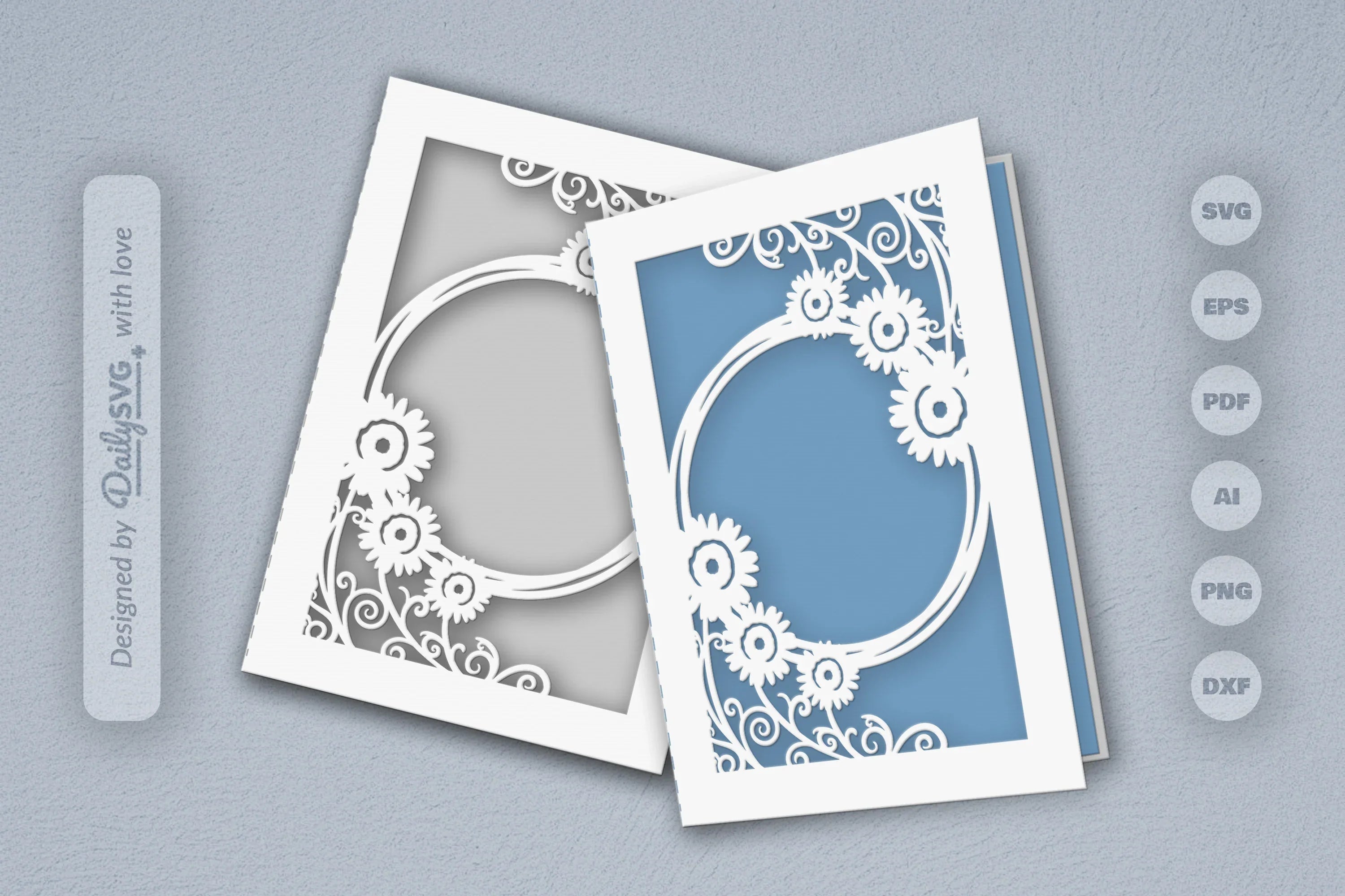 Wild Floral Cutaway Card Paper Cut SVG Bundle 4 - CraftNest - Digital Crafting and Art