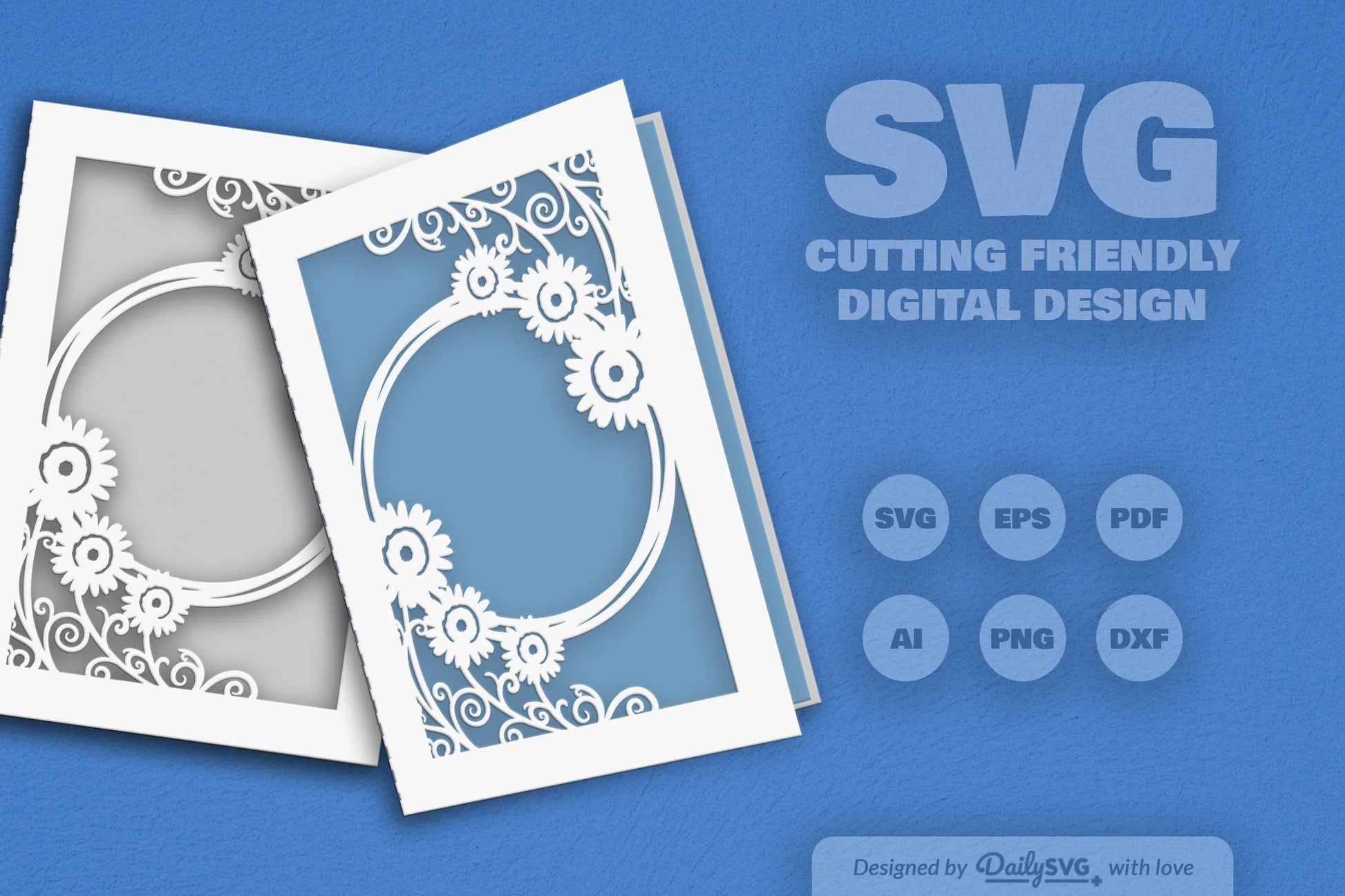Wild Floral Cutaway Card Paper Cut SVG Bundle 4 - CraftNest - Digital Crafting and Art