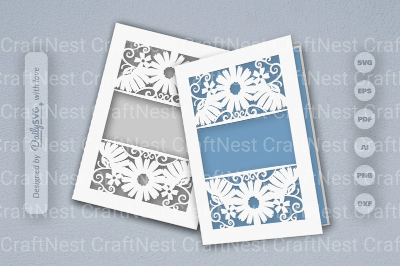 Wild Floral Cutaway Card Paper Cut SVG Bundle 5 - CraftNest - Digital Crafting and Art