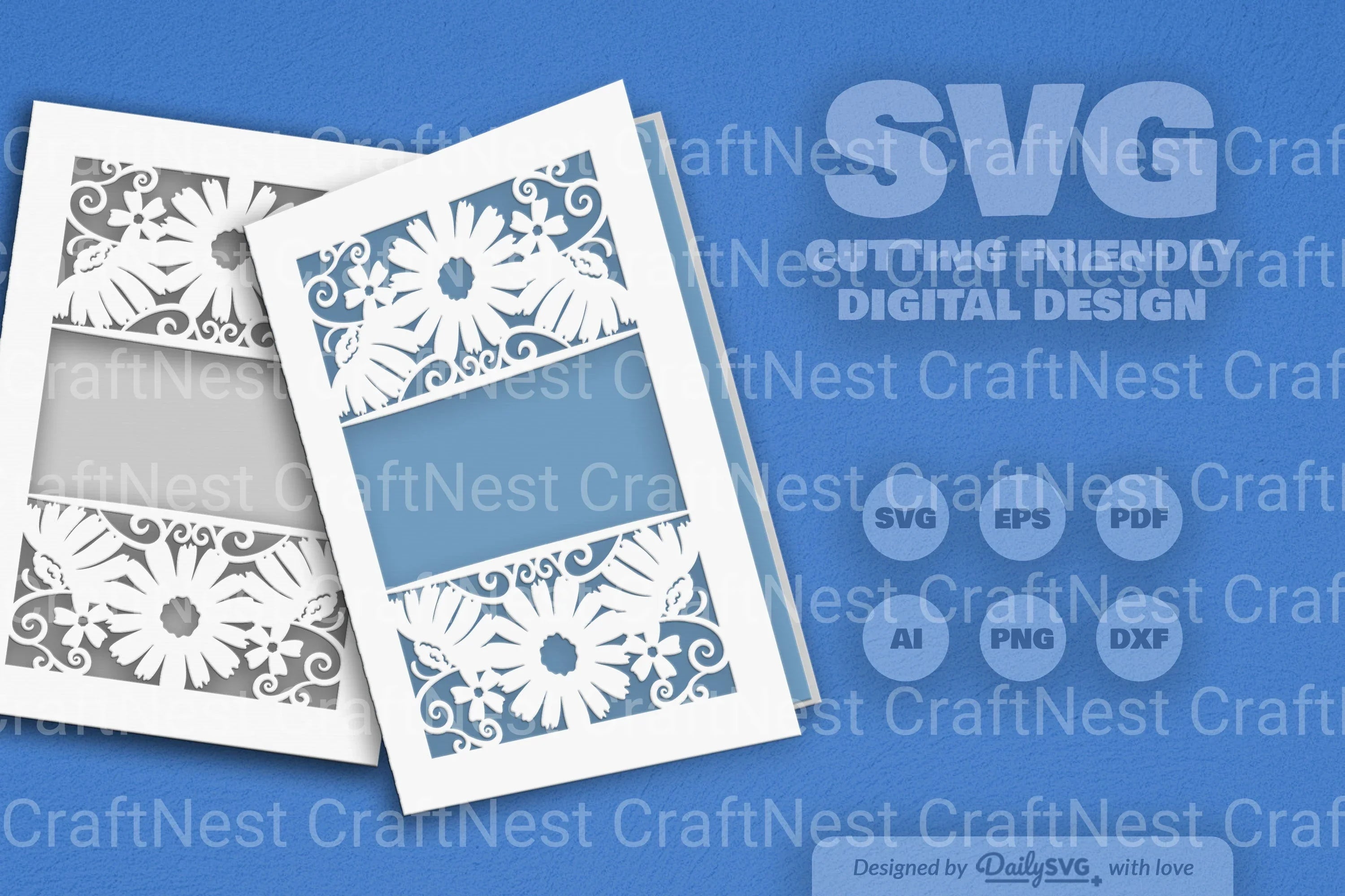 Wild Floral Cutaway Card Paper Cut SVG Bundle