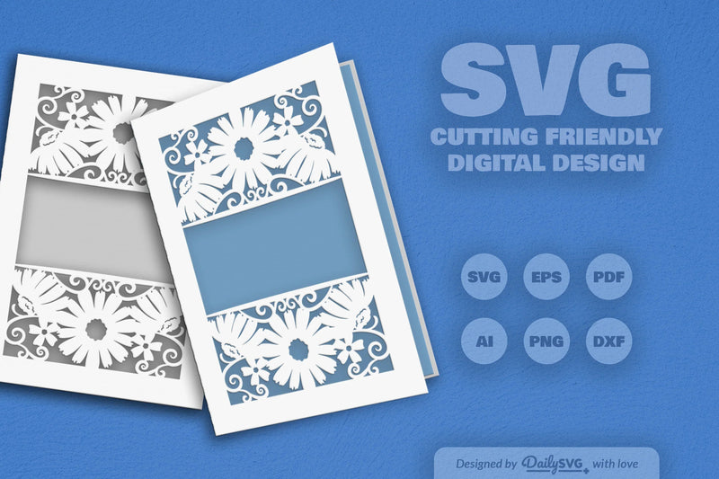 Wild Floral Cutaway Card Paper Cut SVG Bundle 5 - CraftNest - Digital Crafting and Art