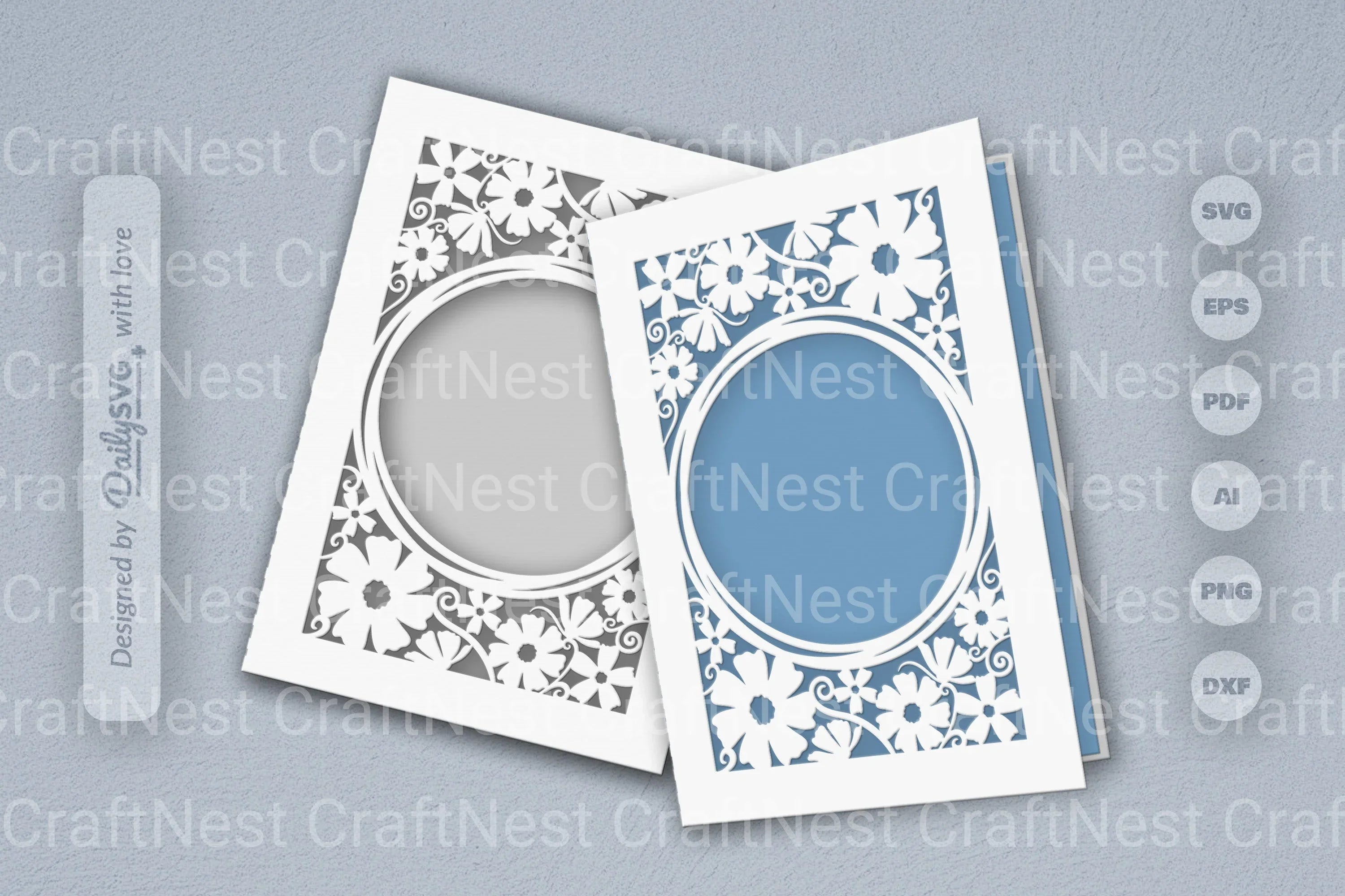 Wild Floral Cutaway Card Paper Cut SVG Bundle