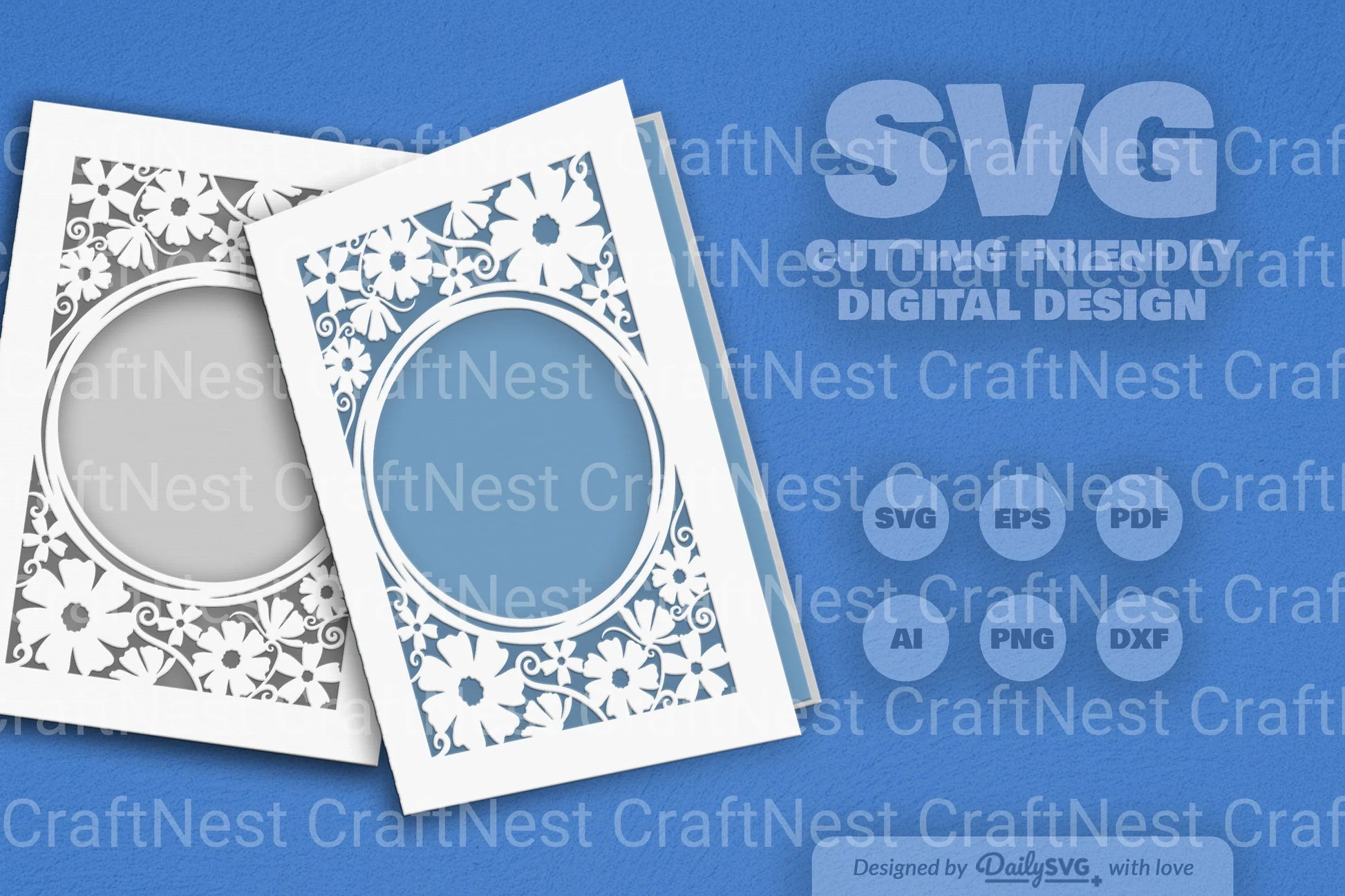 Wild Floral Cutaway Card Paper Cut SVG Bundle 1 - CraftNest - Digital Crafting and Art