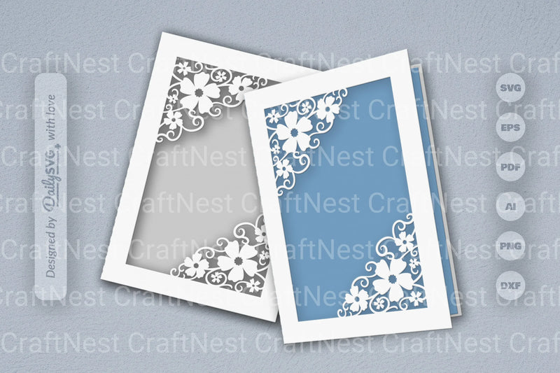 Wild Floral Cutaway Card Paper Cut SVG Bundle 2 - CraftNest - Digital Crafting and Art