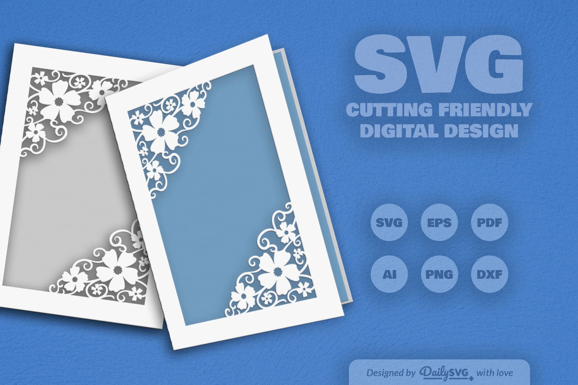 Wild Floral Cutaway Card Paper Cut SVG Bundle 2 - CraftNest - Digital Crafting and Art