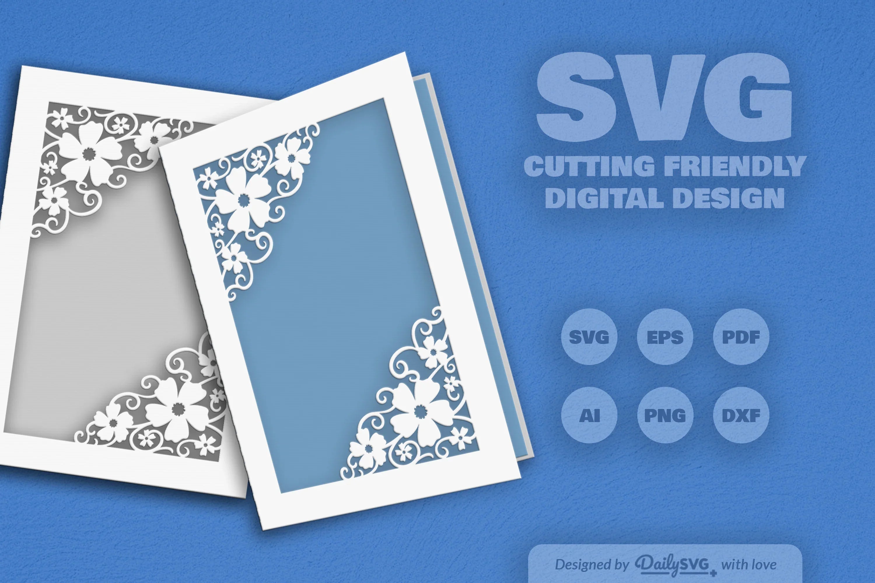 Wild Floral Cutaway Card Paper Cut SVG Bundle 2 - CraftNest - Digital Crafting and Art