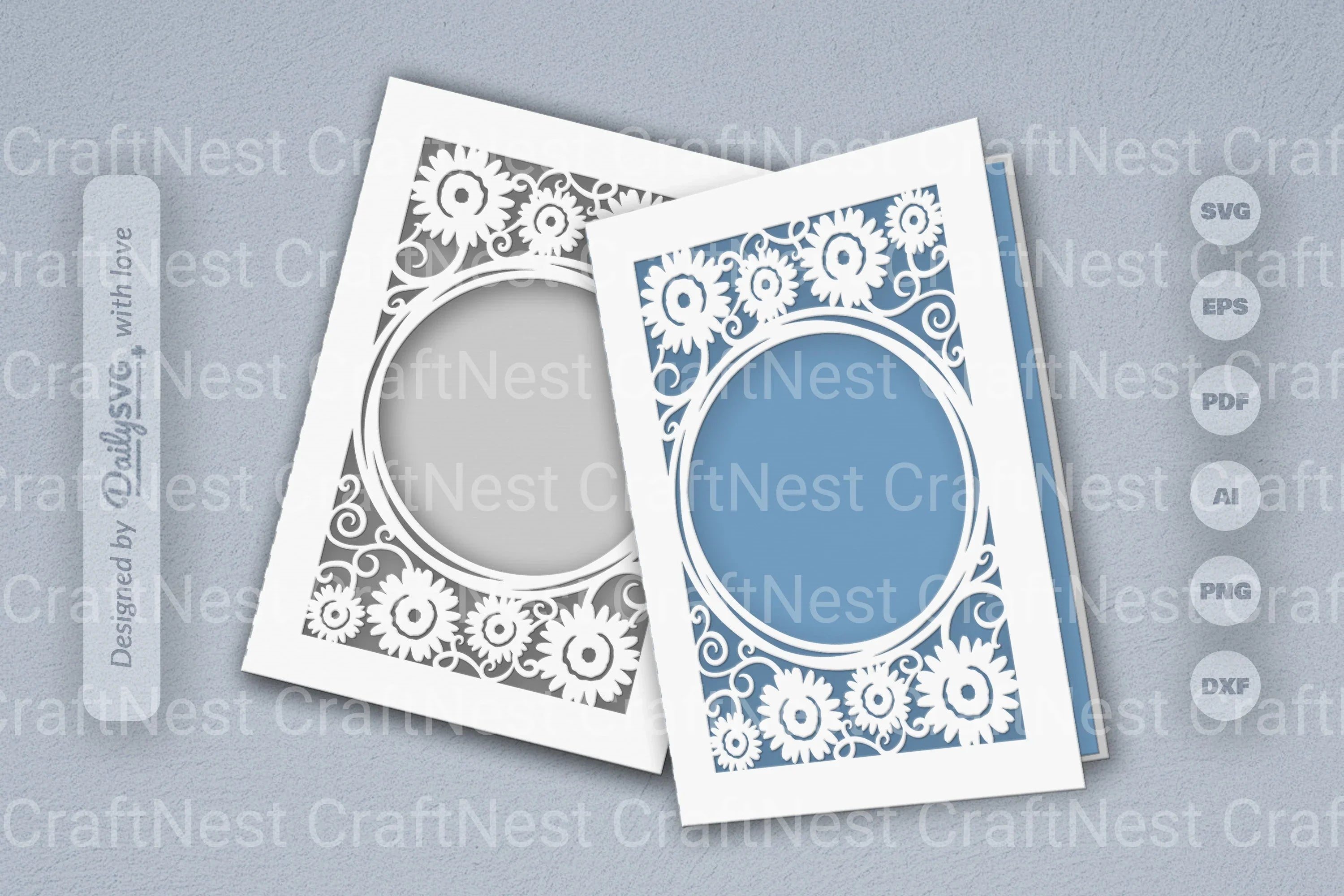 Wild Floral Cutaway Card Paper Cut SVG Bundle