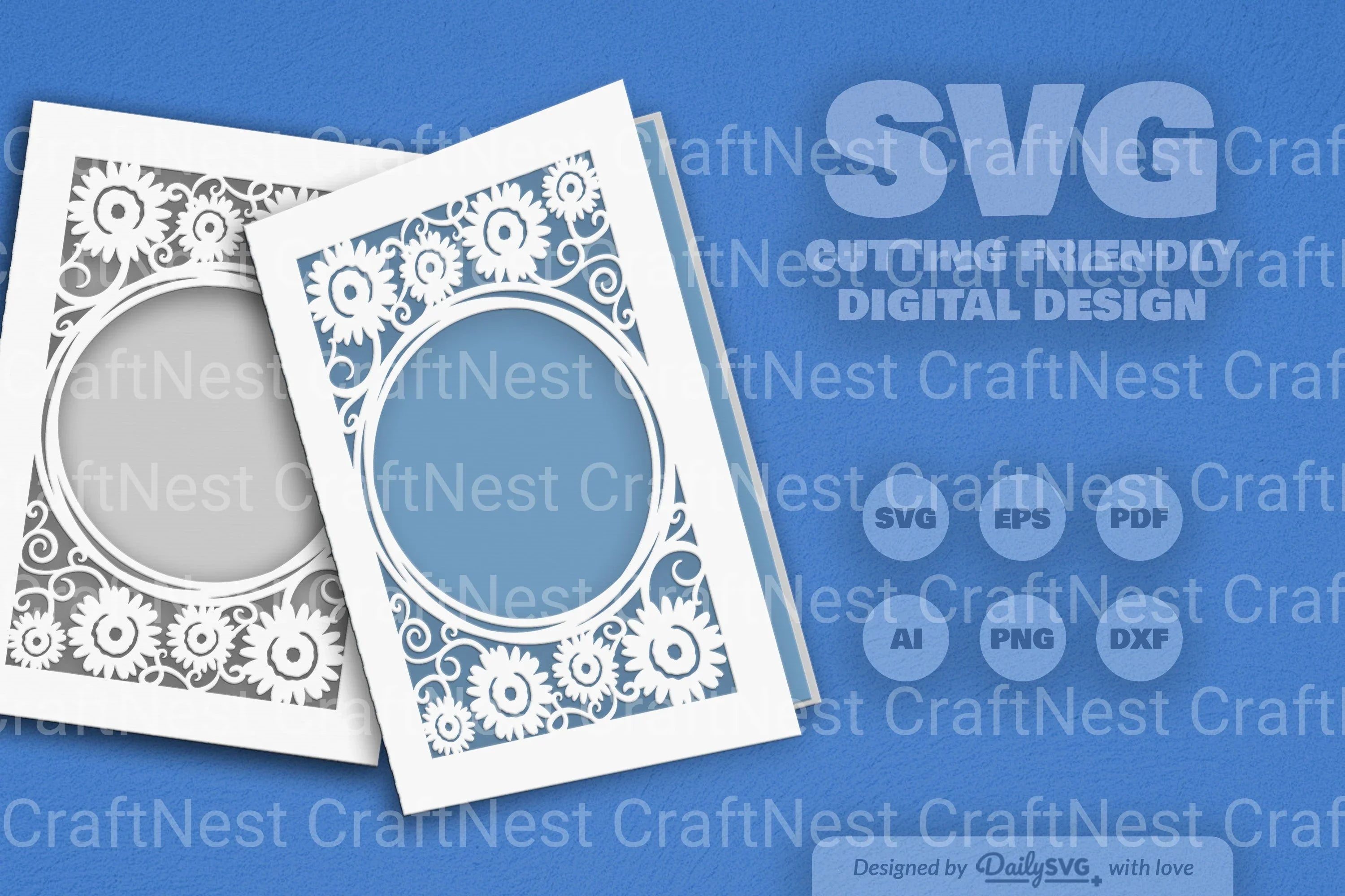Wild Floral Cutaway Card Paper Cut SVG Bundle