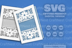 Wild Floral Cutaway Card Paper Cut SVG Bundle 6 - CraftNest - Digital Crafting and Art