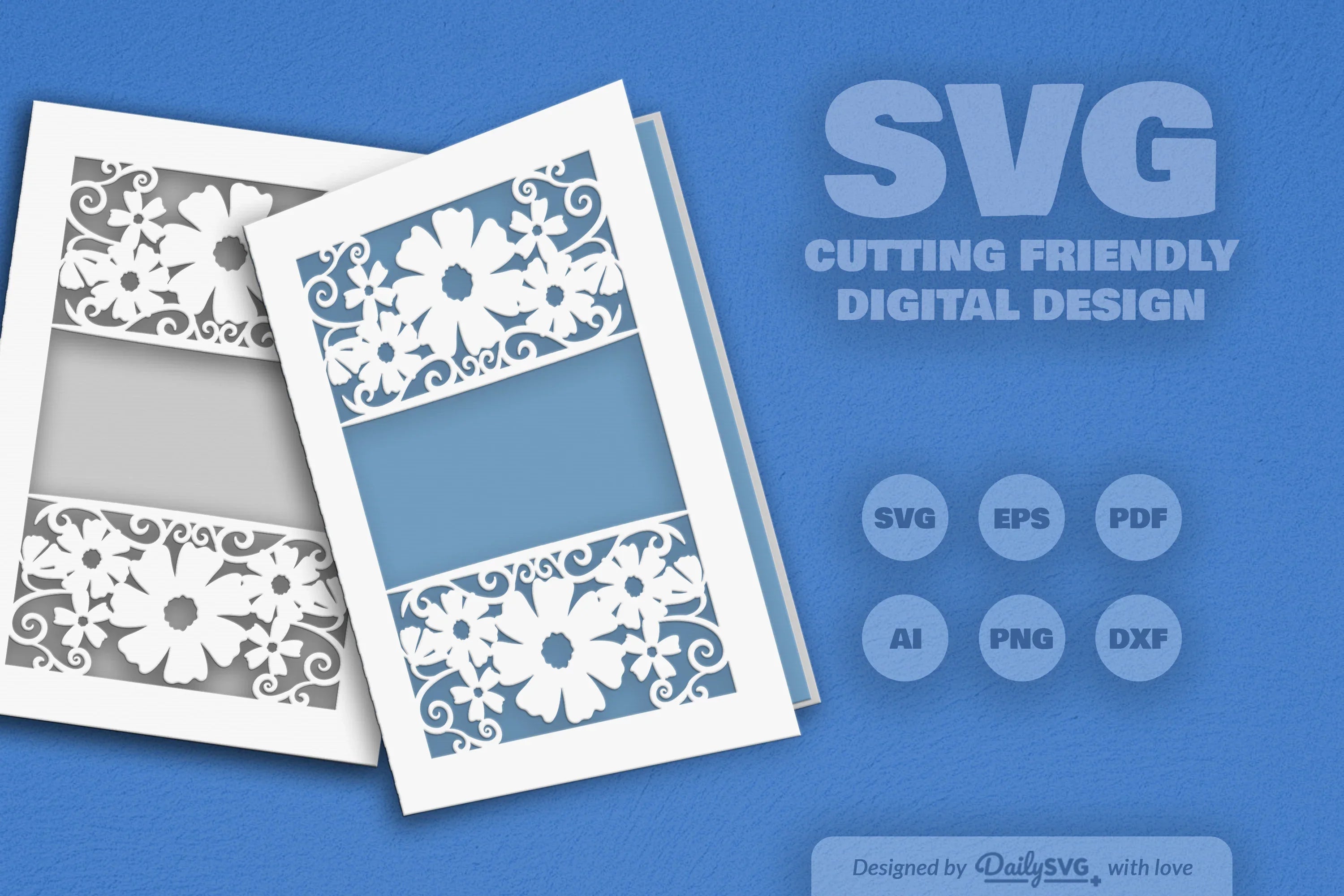Wild Floral Cutaway Card Paper Cut SVG Bundle 6 - CraftNest - Digital Crafting and Art