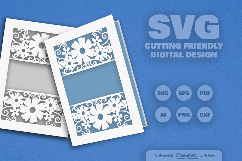 Wild Floral Cutaway Card Paper Cut SVG Bundle 6 - CraftNest - Digital Crafting and Art