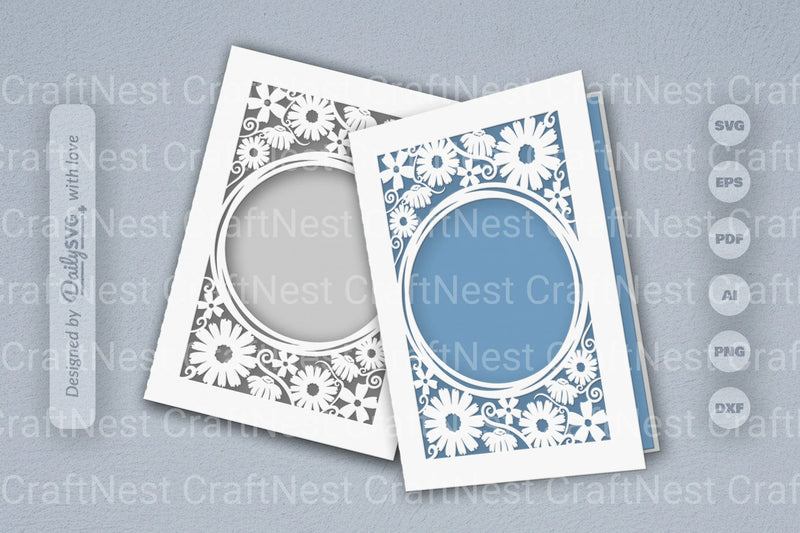 Wild Floral Cutaway Card Paper Cut SVG Bundle 9 - CraftNest - Digital Crafting and Art