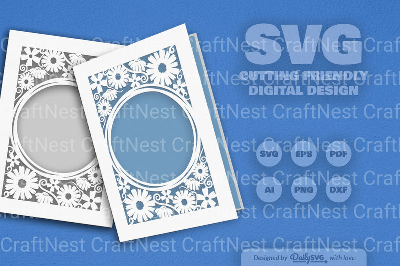 Wild Floral Cutaway Card Paper Cut SVG Bundle 9 - CraftNest - Digital Crafting and Art