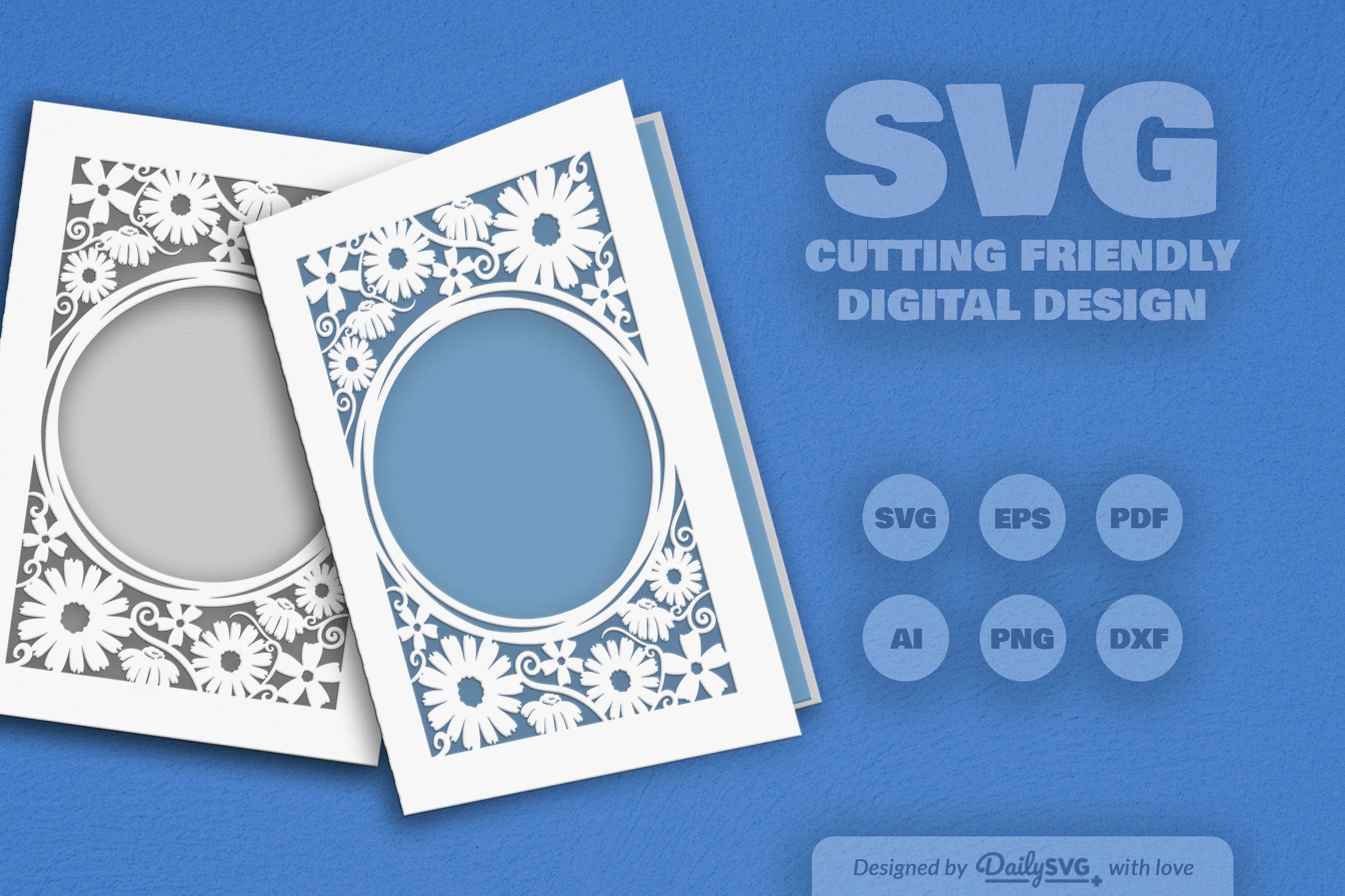 Wild Floral Cutaway Card Paper Cut SVG Bundle 9 - CraftNest - Digital Crafting and Art