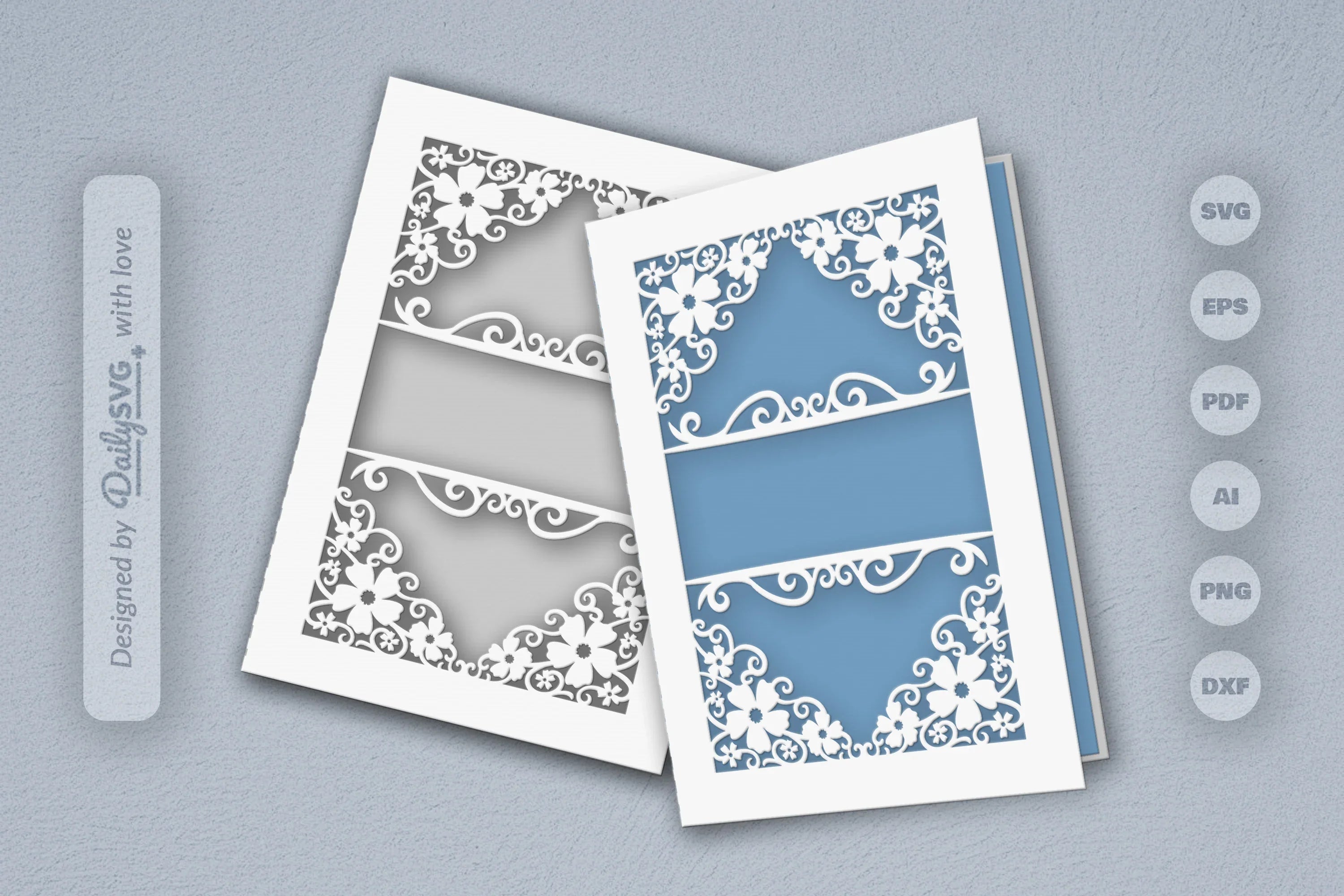 Wild Floral Cutaway Card Paper Cut SVG Bundle 7 - CraftNest - Digital Crafting and Art