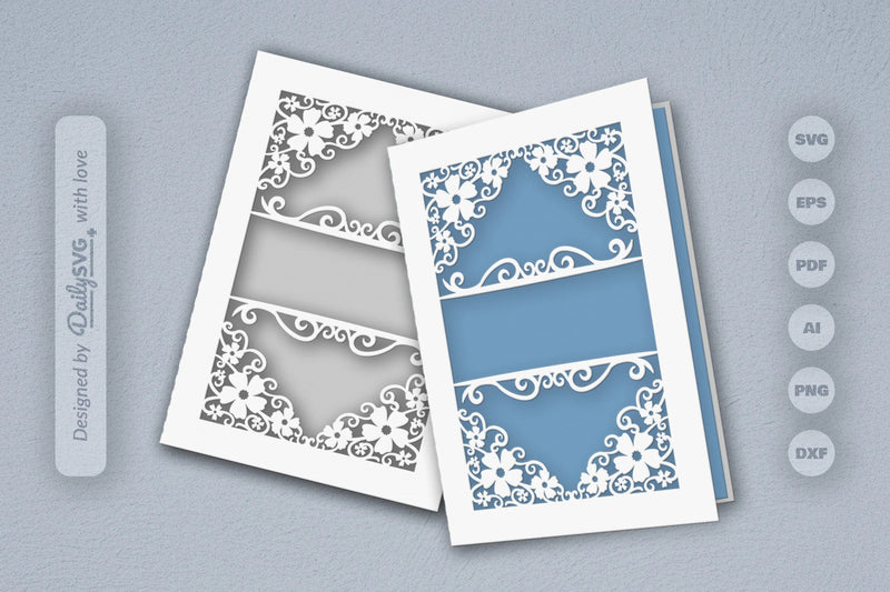 Wild Floral Cutaway Card Paper Cut SVG Bundle 7 - CraftNest - Digital Crafting and Art