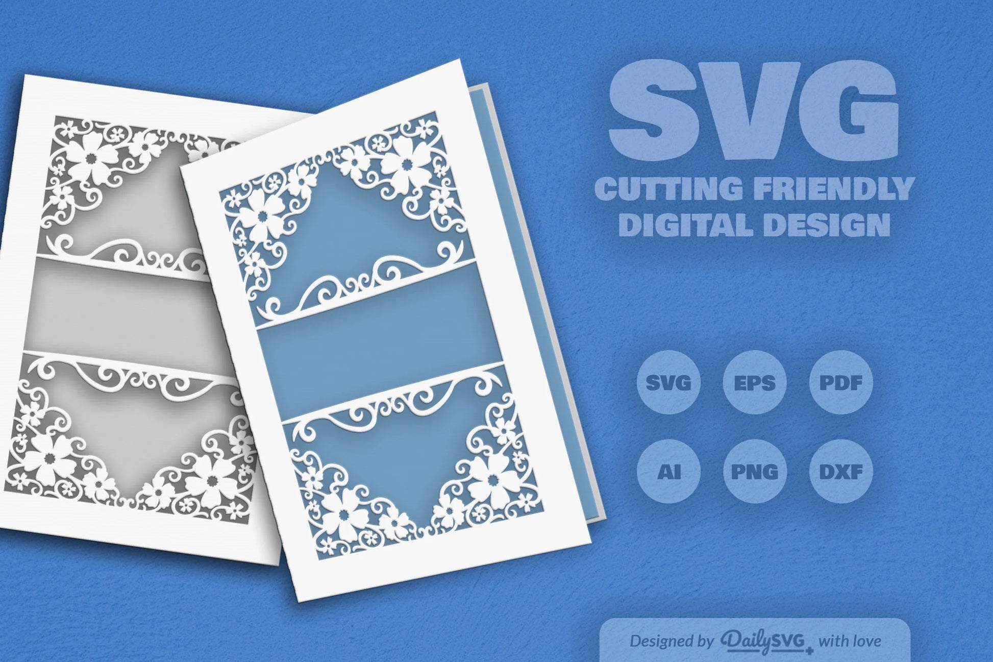 Wild Floral Cutaway Card Paper Cut SVG Bundle 7 - CraftNest - Digital Crafting and Art