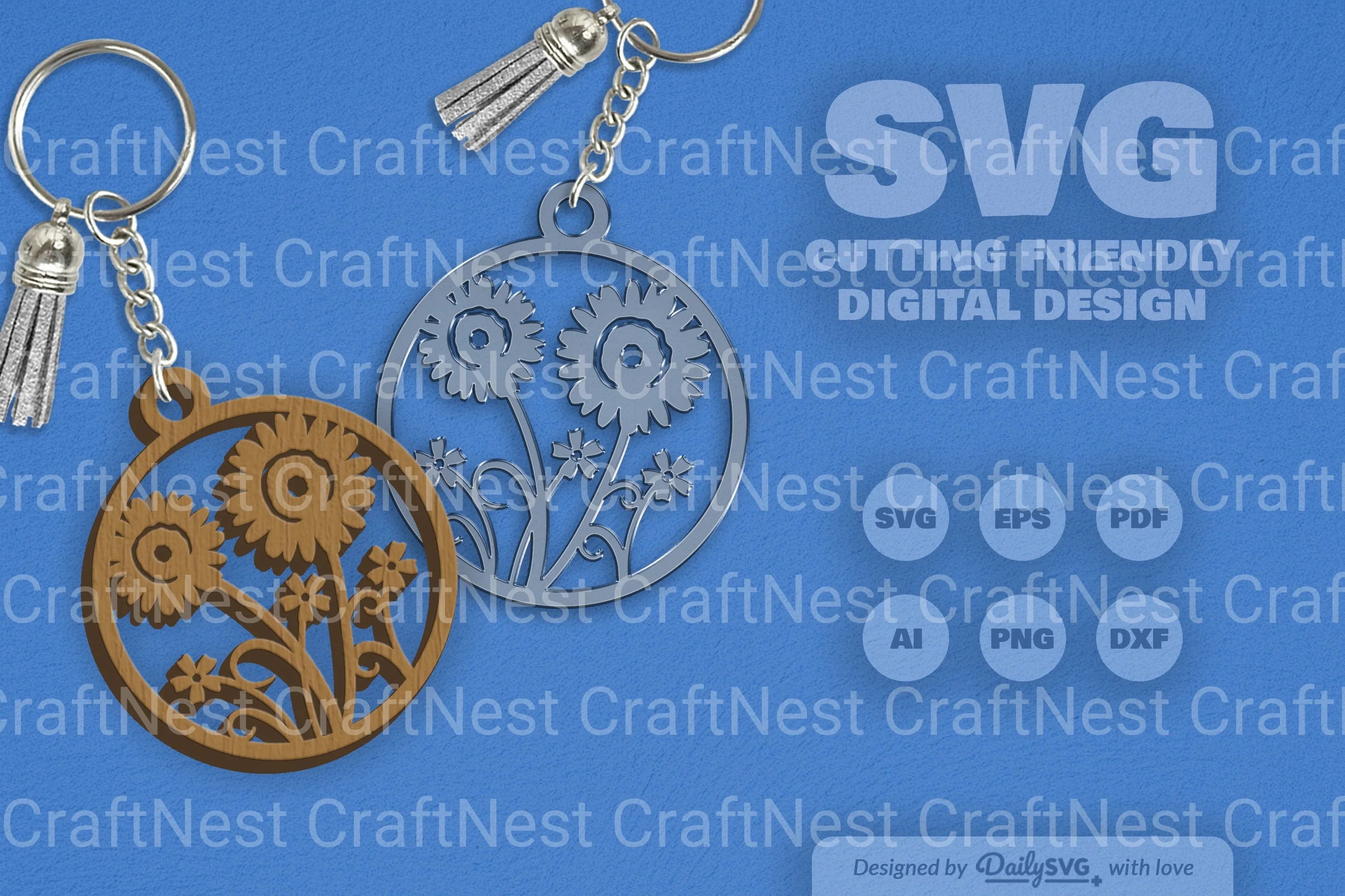 Wild Floral Round SVG Bundle