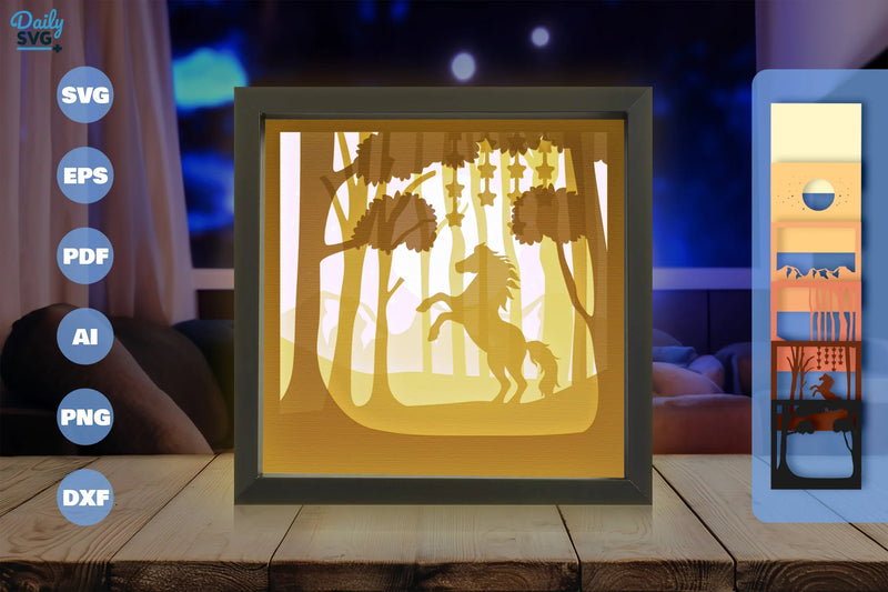 Wild Horse Forest Papercut SVG Bundle - CraftNest - Digital Crafting and Art