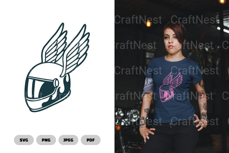 Winged Racer Helmet SVG Bundle - CraftNest - Digital Crafting and Art
