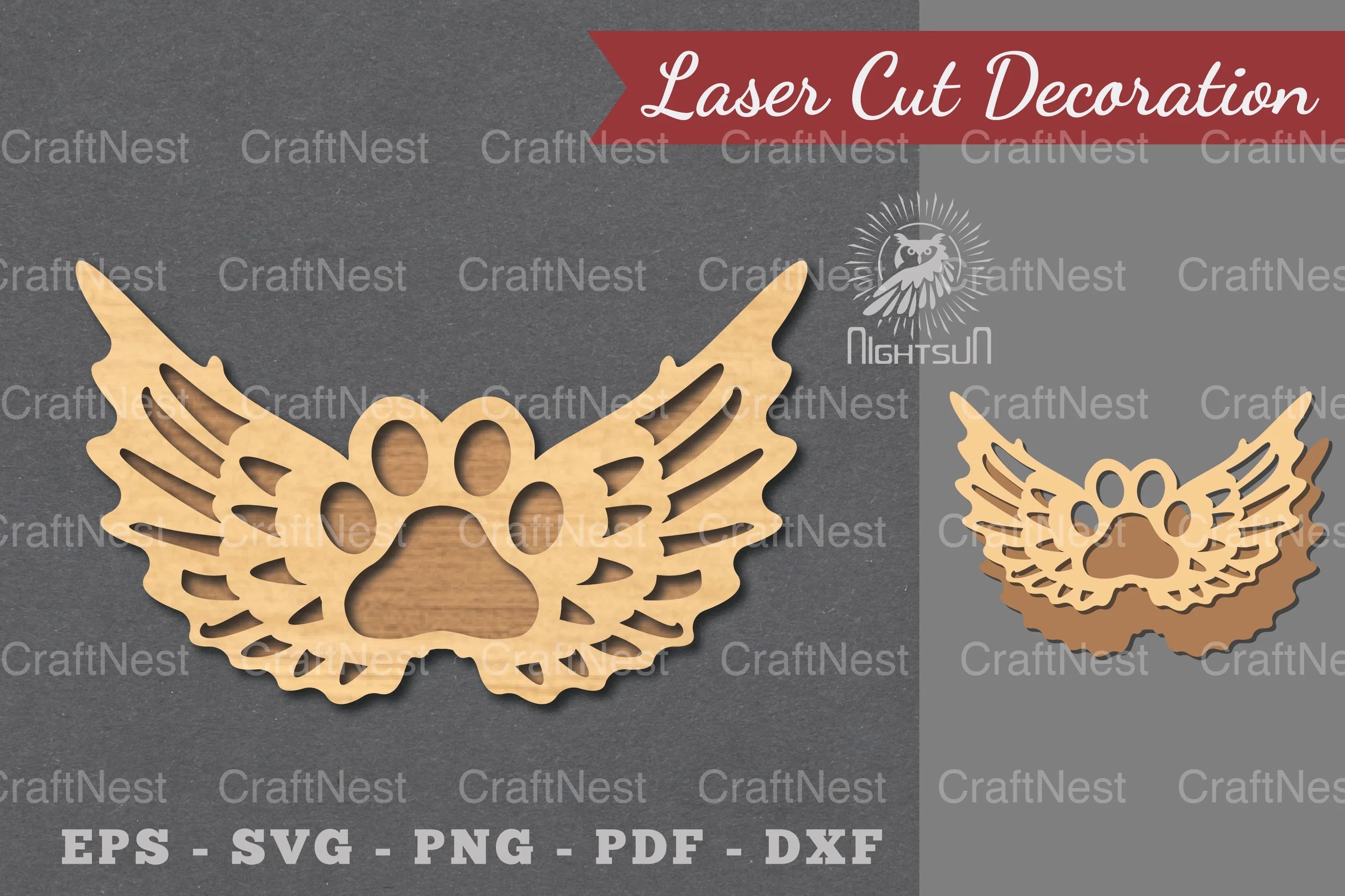 Wings Paw Laser Cut Decoration Clipart Bundle - CraftNest - Digital Crafting and Art