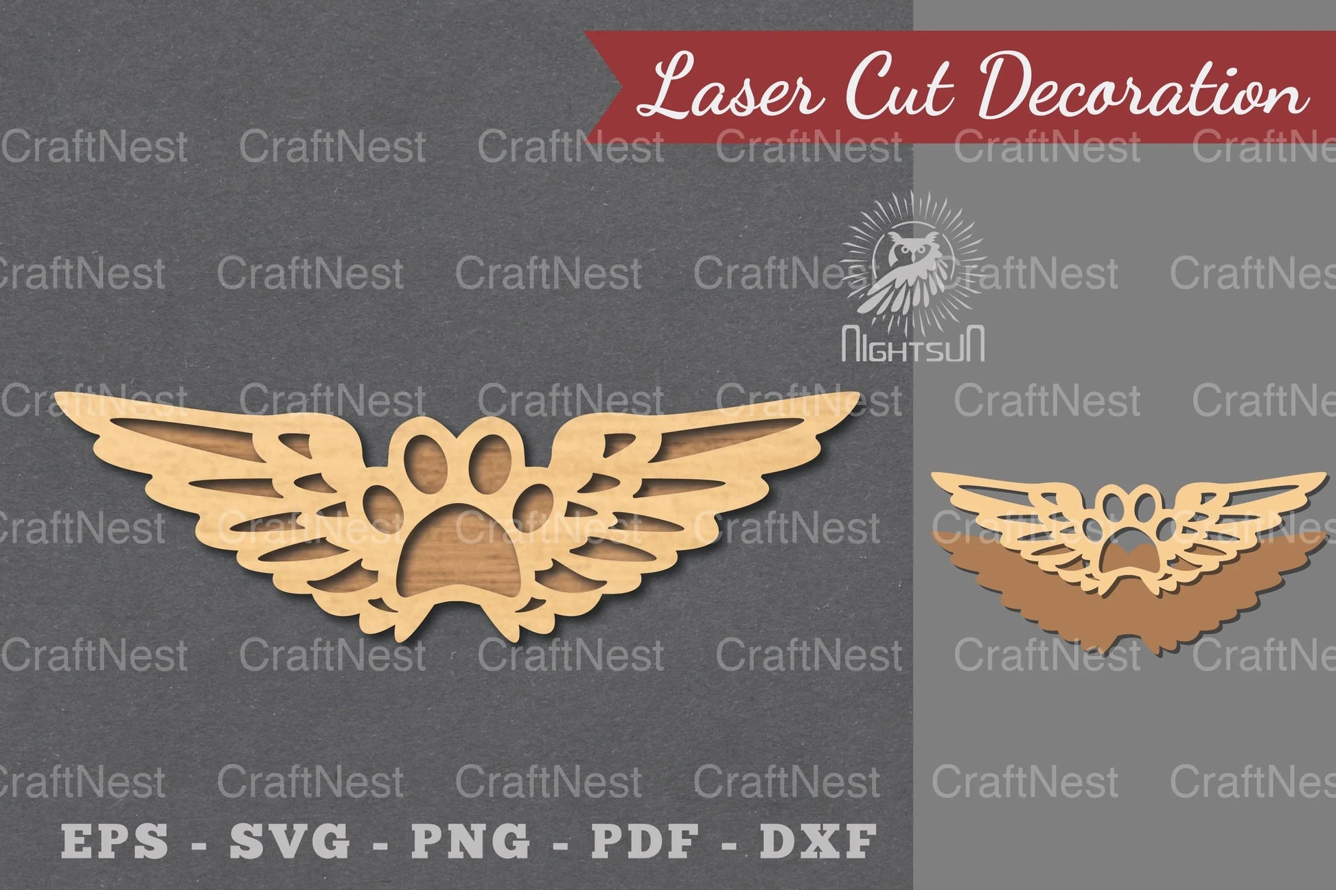 Wings Paw Laser Cut Decoration Clipart Bundle - CraftNest - Digital Crafting and Art