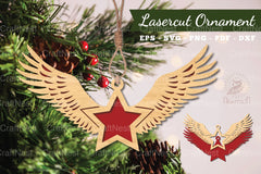 Wings Star Laser Cut Ornament SVG Bundle - CraftNest - Digital Crafting and Art