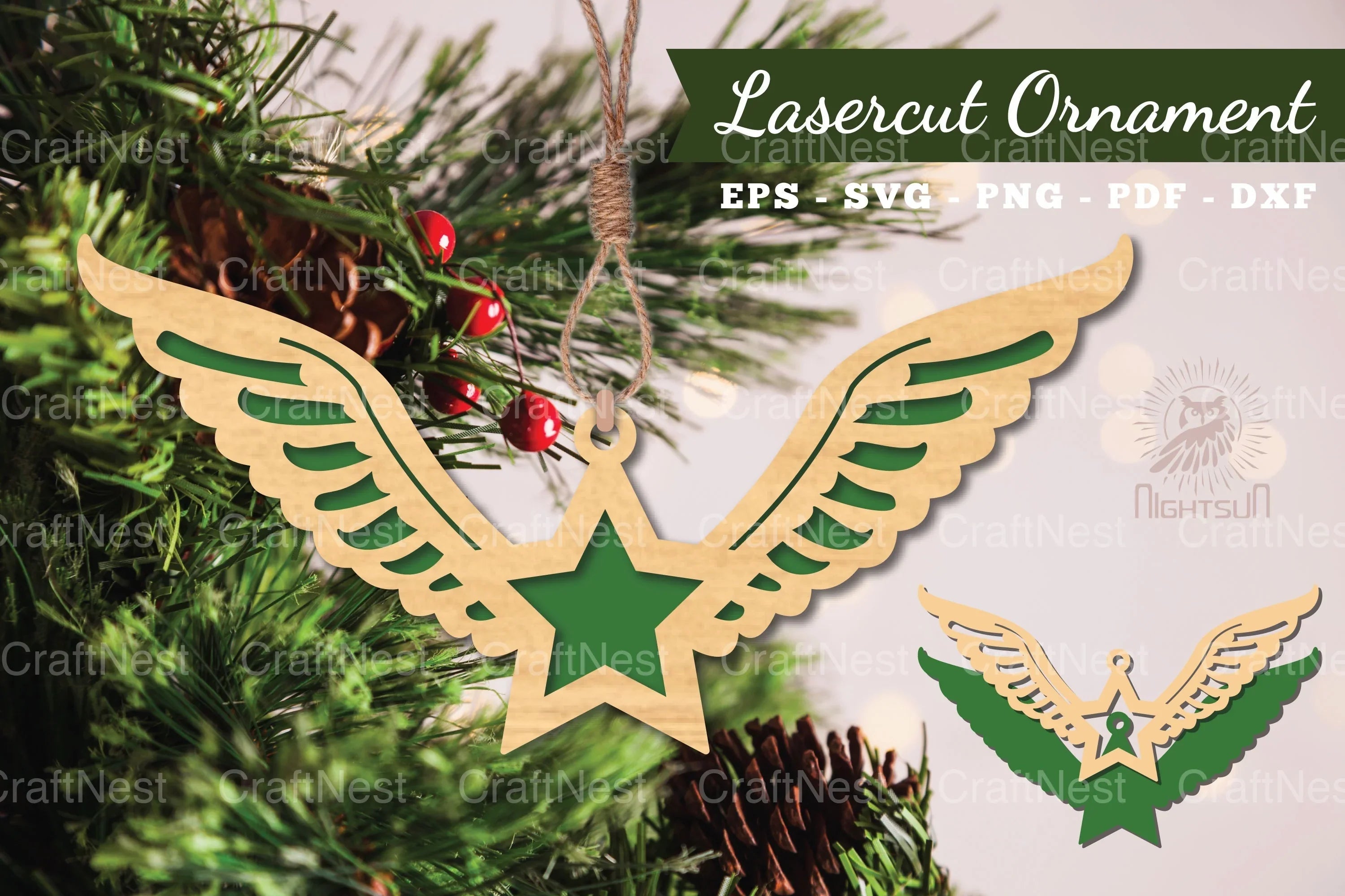 Wings Star Laser Cut Ornament Clipart Bundle - CraftNest - Digital Crafting and Art