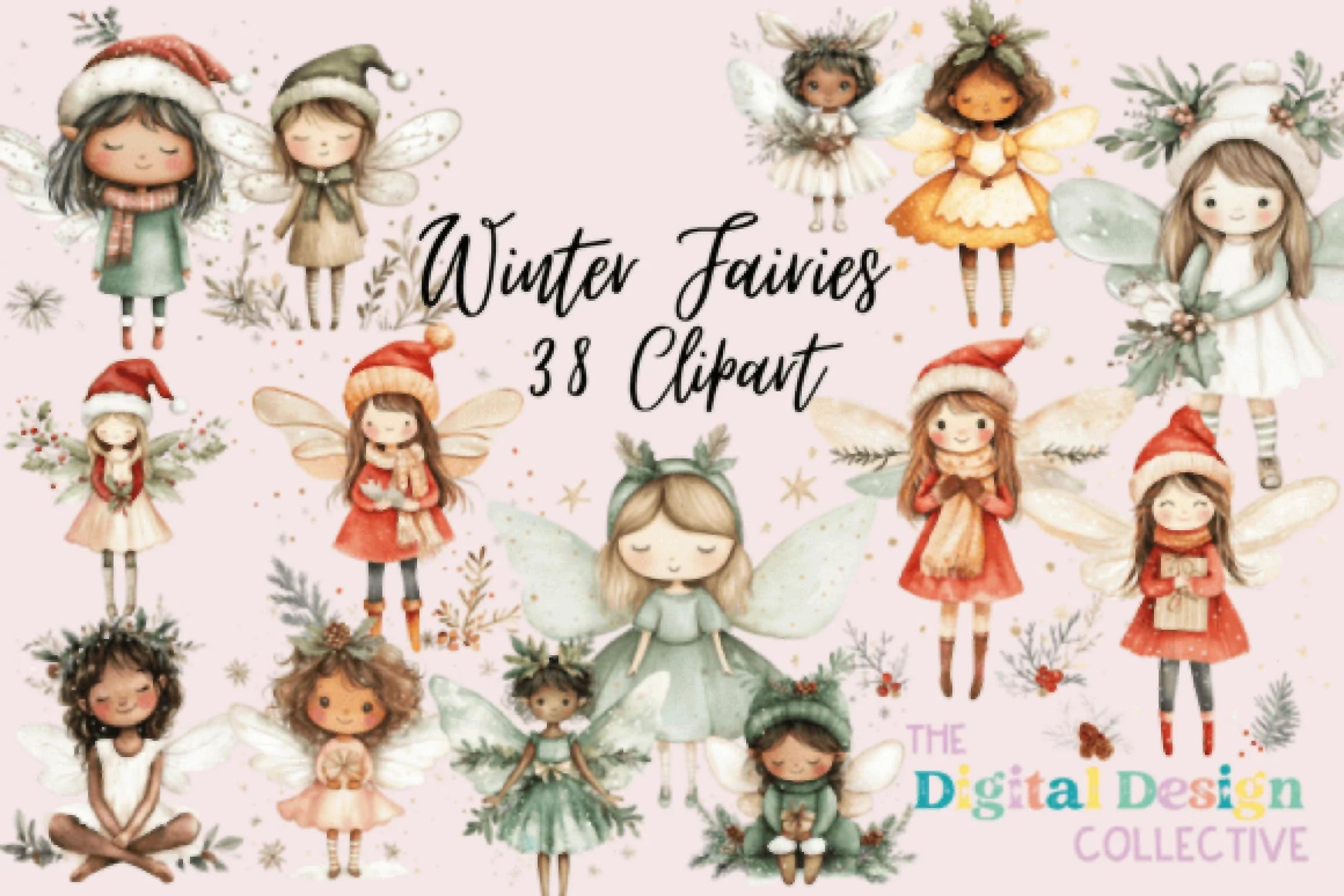 Winter Wonderland Fairy Clipart Bundle - CraftNest - Digital Crafting and Art