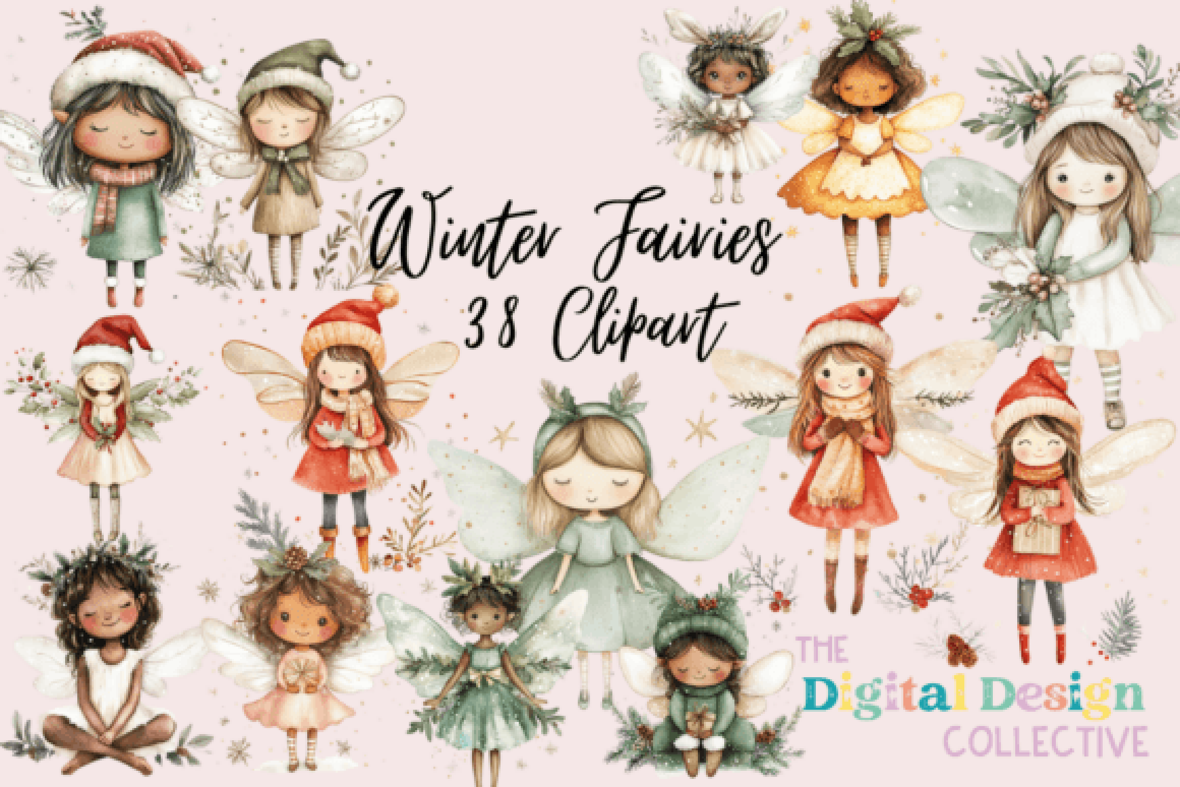 Winter Wonderland Fairy Clipart Bundle