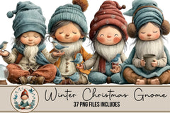 Winter Christmas Gnome Clipart Bundle - CraftNest - Digital Crafting and Art
