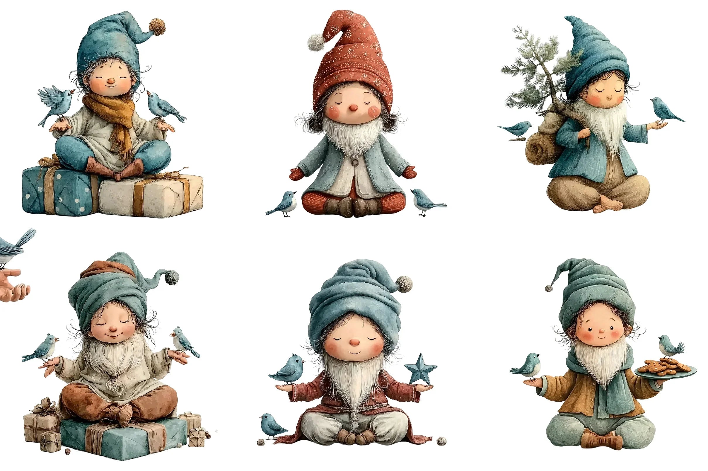 Winter Christmas Gnome Clipart Bundle - CraftNest - Digital Crafting and Art