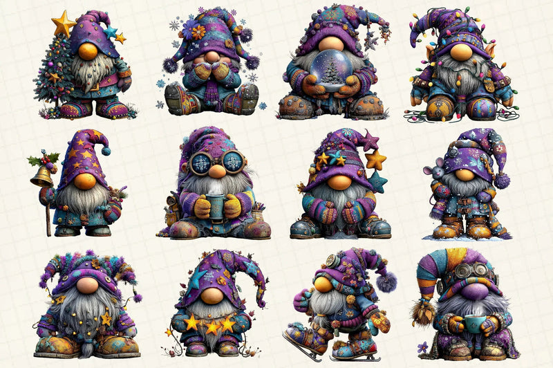 Winter Christmas Gnome Clipart Bundle - CraftNest - Digital Crafting and Art