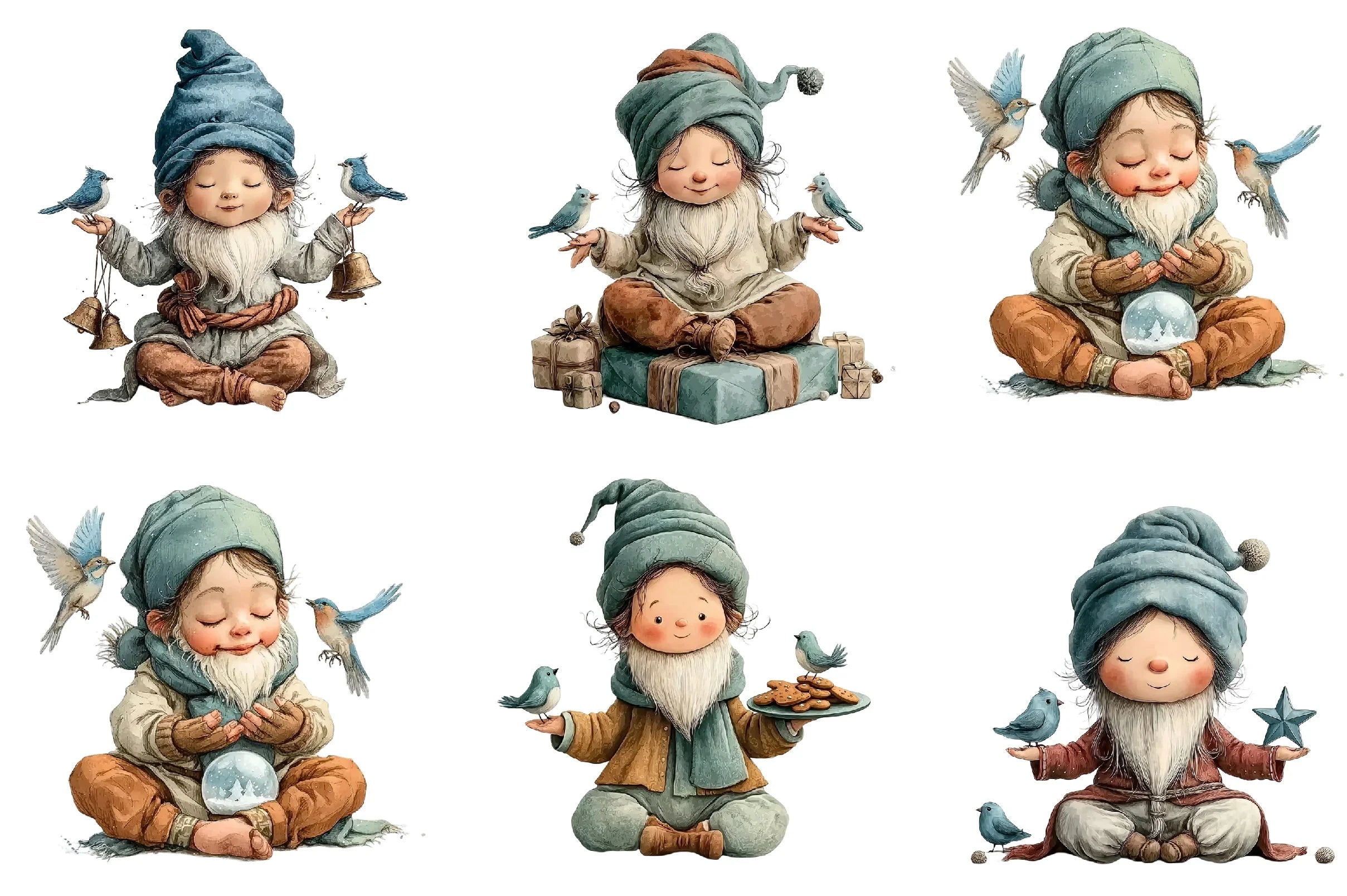 Winter Christmas Gnome Clipart Bundle - CraftNest - Digital Crafting and Art